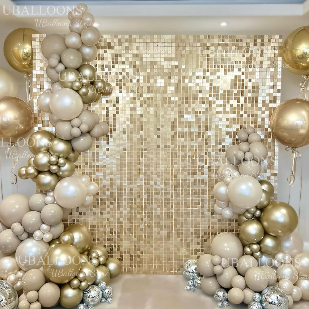 แผงฉากหลังสีแชมเปญโกลด์แบบด้าน - Sequin Fabric Panel บทวิจารณ์และราคา