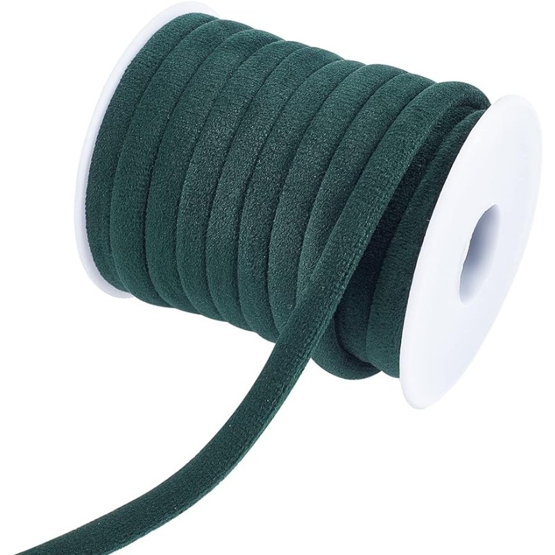 1 ม้วน 10 M 8 มม.สีเขียวเข้มกํ - Velvet Ribbon Roll บทวิจารณ์และราคา