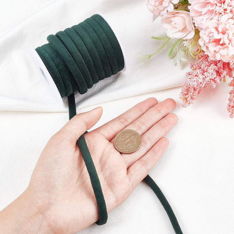 1 ม้วน 10 M 8 มม.สีเขียวเข้มกํ - Velvet Ribbon Roll บทวิจารณ์และราคา