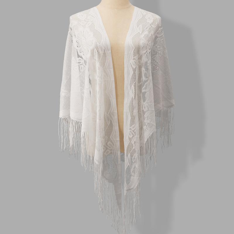 ผ้าคลุมไหล่แต่งงานลายลูกไม้ดอก - Tassel Fringe Trim บทวิจารณ์และราคา