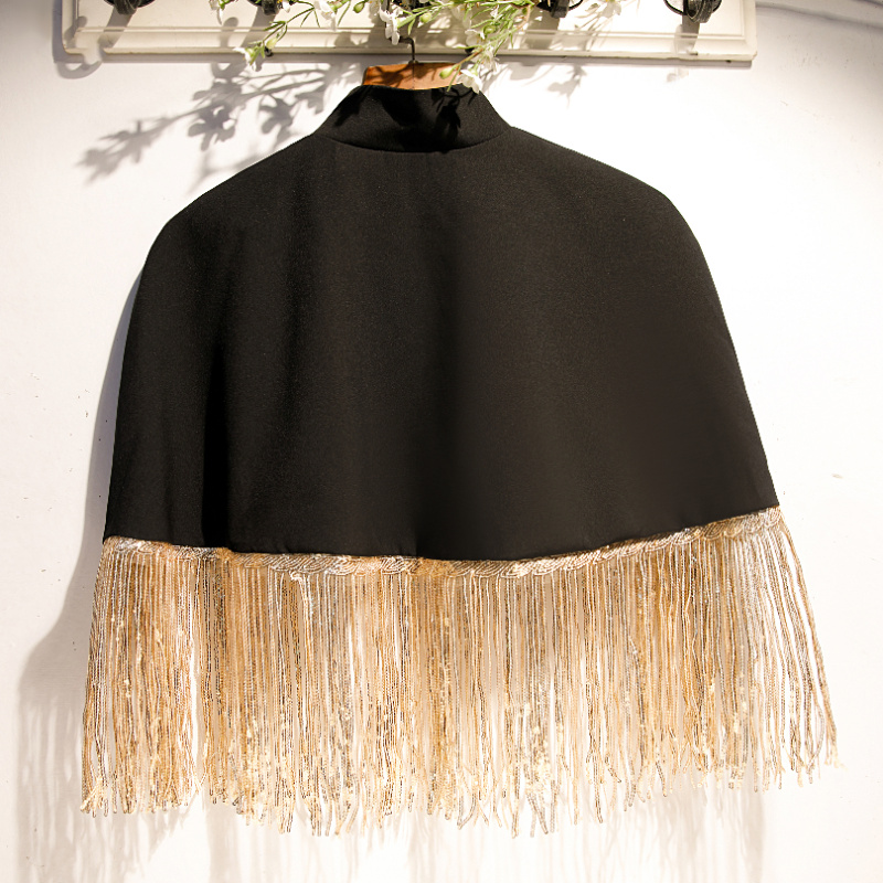 ผู้หญิงฤดูใบไม้ผลิฤดูร้อนสีดำ  - Tassel Fringe Trim บทวิจารณ์และราคา