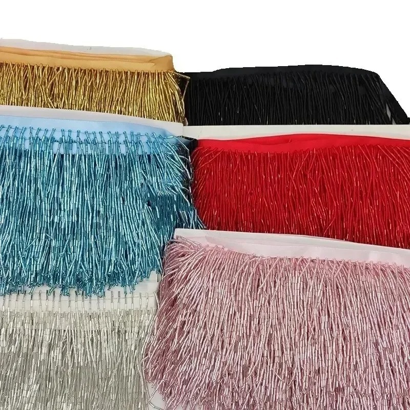 พู่ประดับลูกปัดสีเงินแดงขนาด 1 - Tassel Fringe Trim บทวิจารณ์และราคา