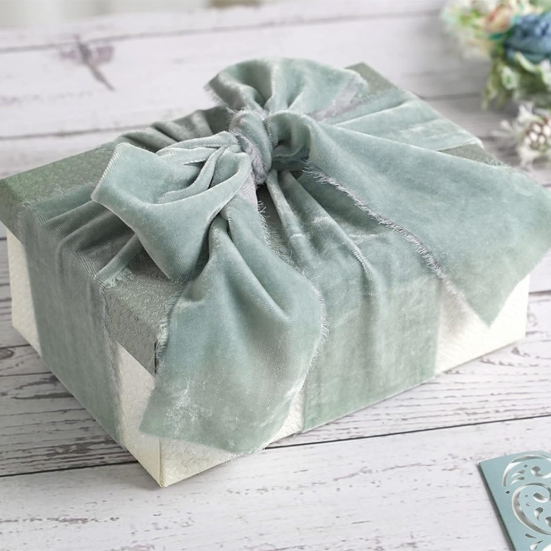 1 M/ม้วน Flocking มือฉีกขาดริบ - Velvet Ribbon Roll บทวิจารณ์และราคา
